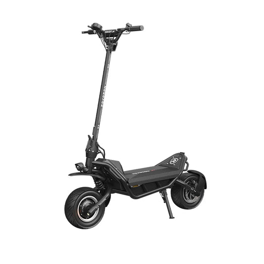 Black electric scooter on a white background